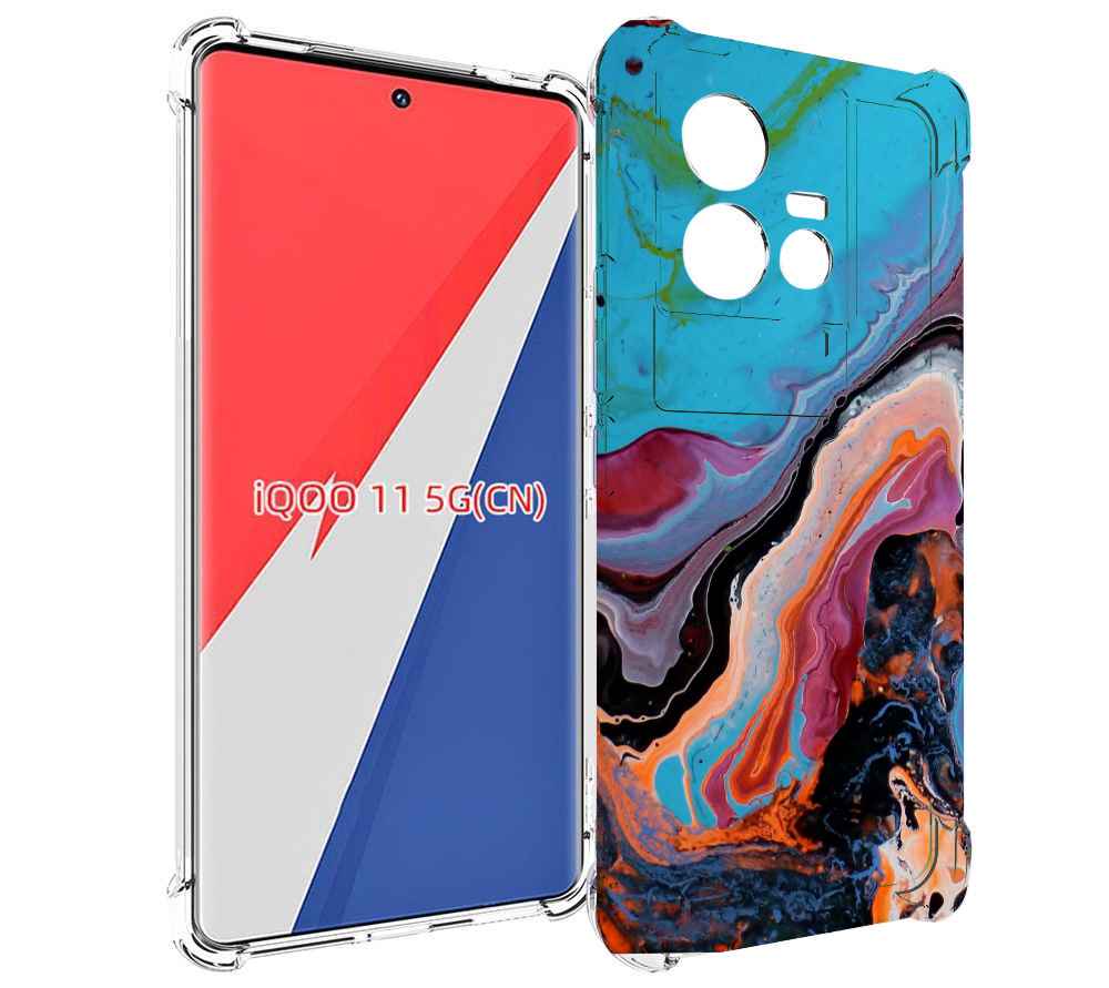 

Чехол MyPads смешанные краски для Vivo iQOO 11, Прозрачный, Tocco