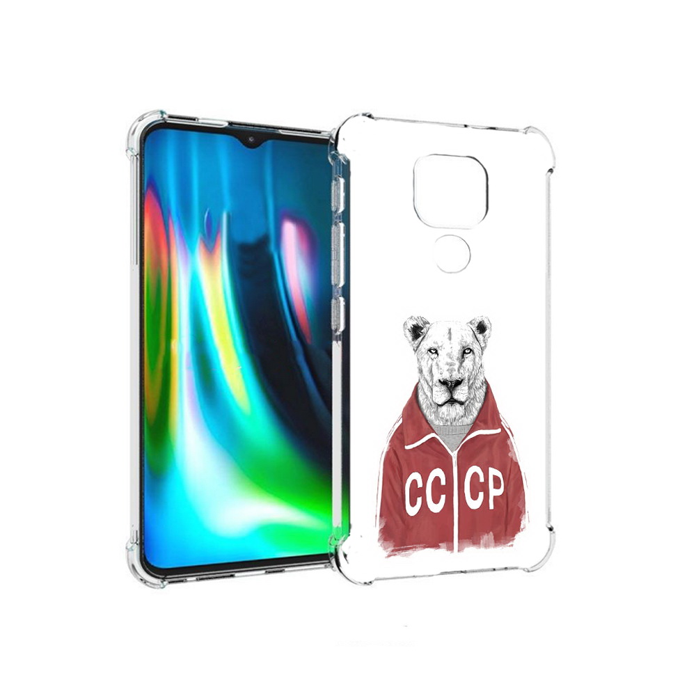 

Чехол MyPads Tocco для Motorola Moto E7 Plus львица ссср (PT155921.339.450), Прозрачный, Tocco