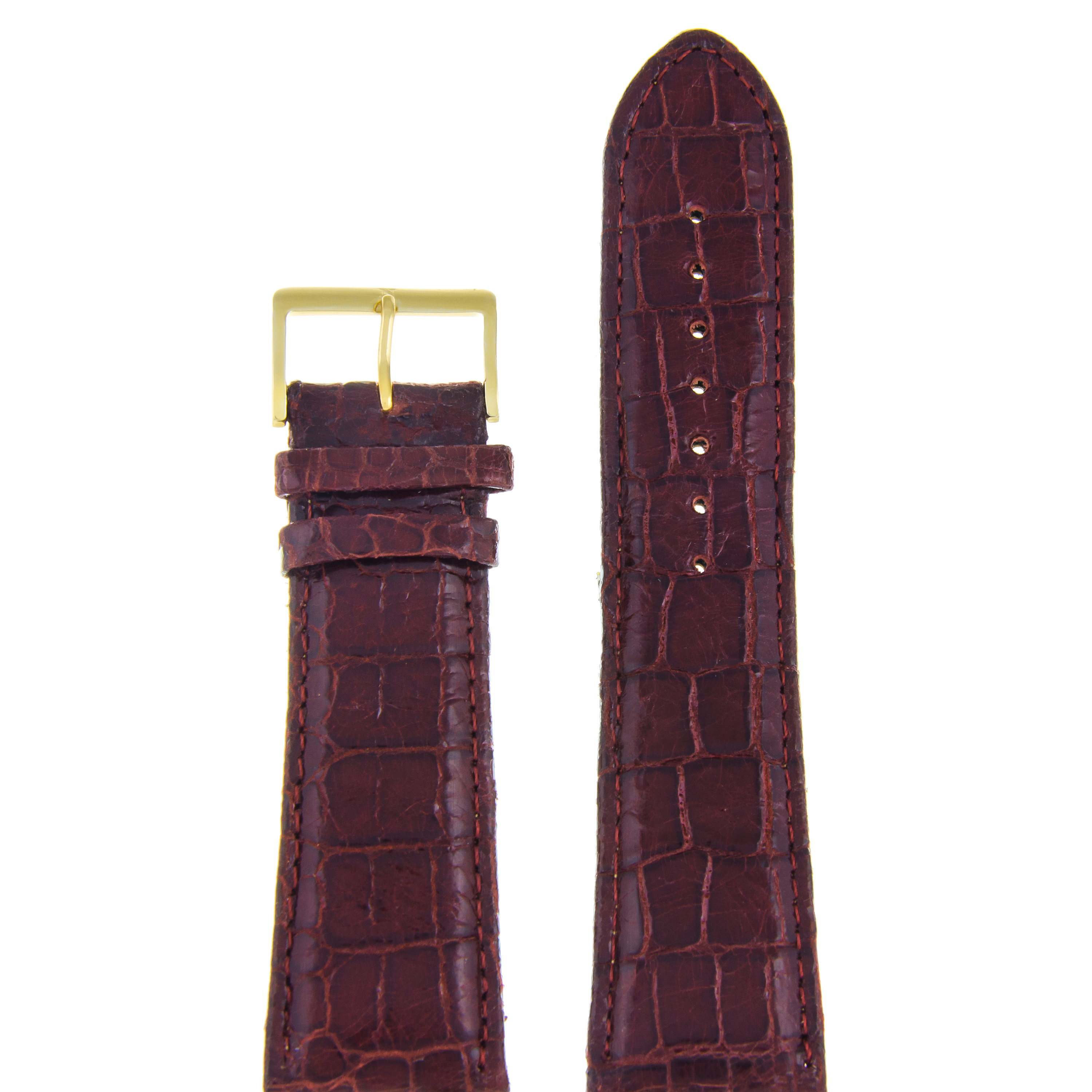 

Ремешок из двух частей мужской Nagata Leather 26 бордо змея/золото, Бордовый, 26