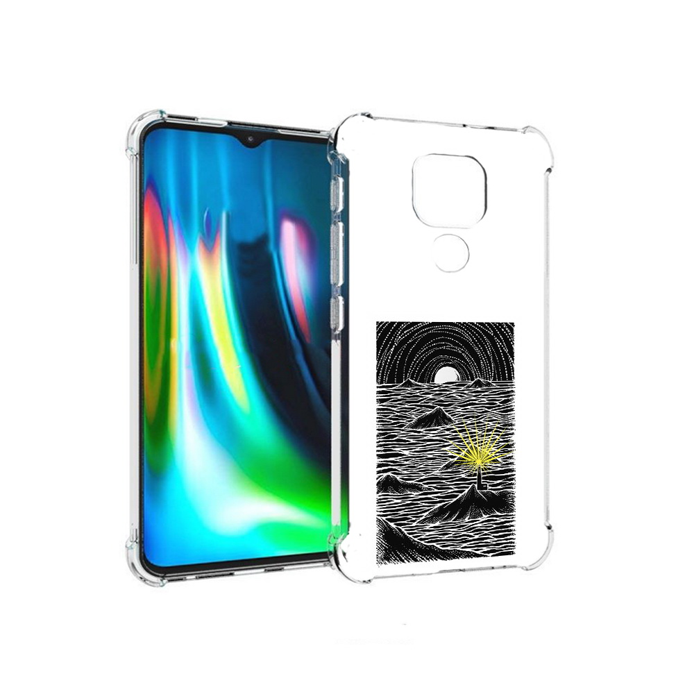 

Чехол MyPads Tocco для Motorola Moto E7 Plus маяк в черно белом море (PT155921.339.460), Прозрачный, Tocco