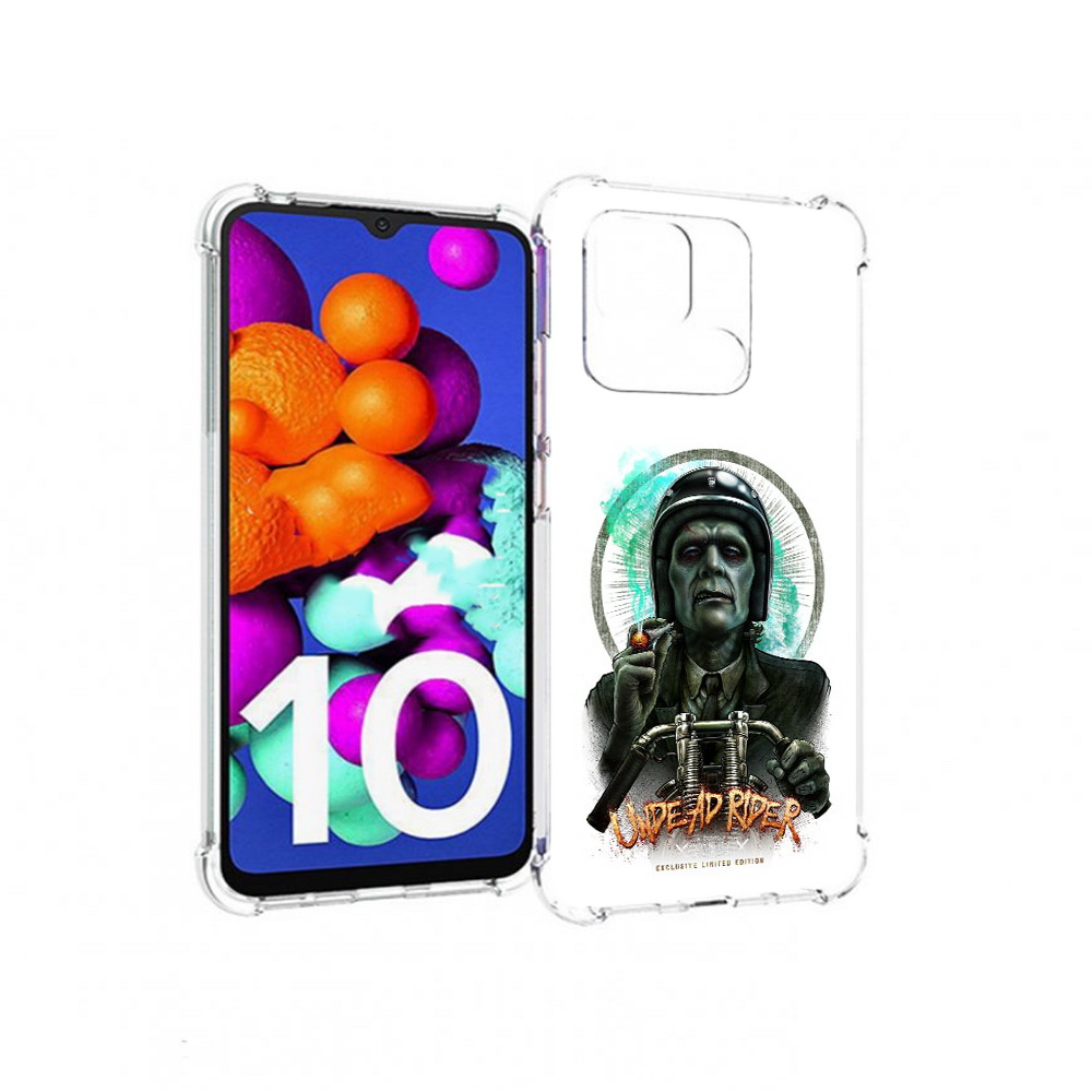 

Чехол MyPads Tocco для Xiaomi Redmi 10C зеленый мужчина с сигаретой на мотоцикле, Прозрачный, Tocco