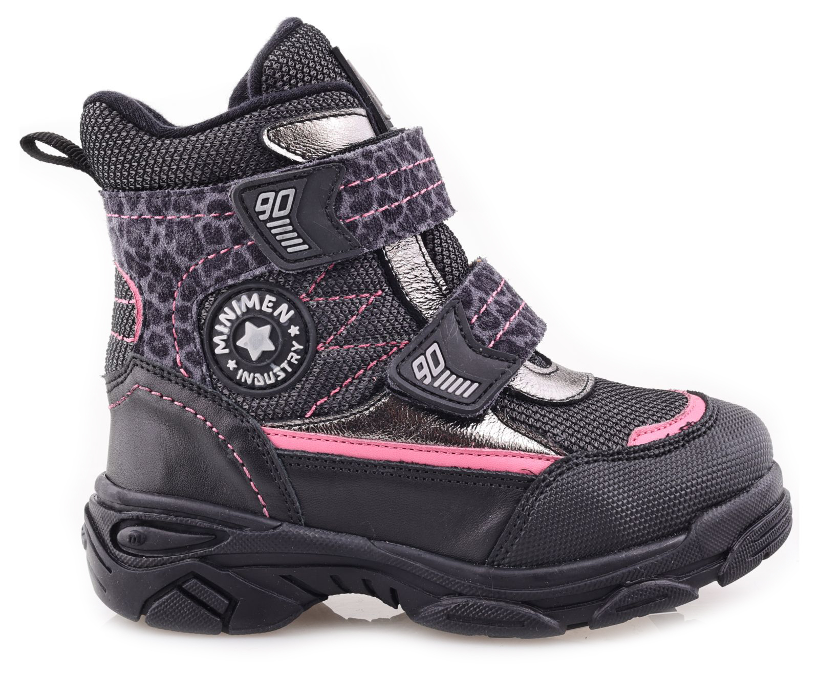 Ботинки Minimen для девочек, чёрные, размер 34, 2657-64-23B-01