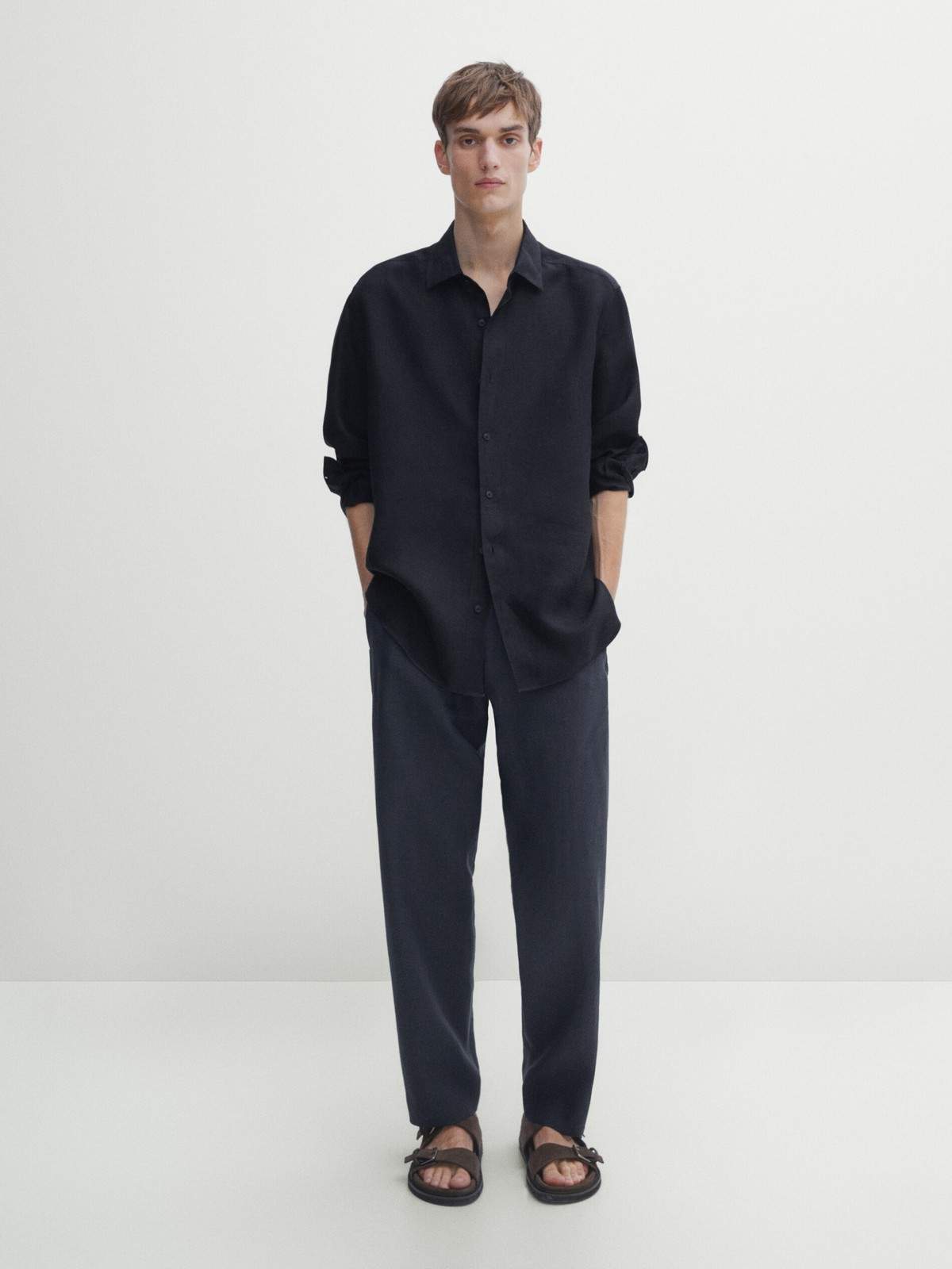 

Рубашка мужская Massimo Dutti 0180/356-I2024 синяя XXL, Синий, 0180/356-I2024
