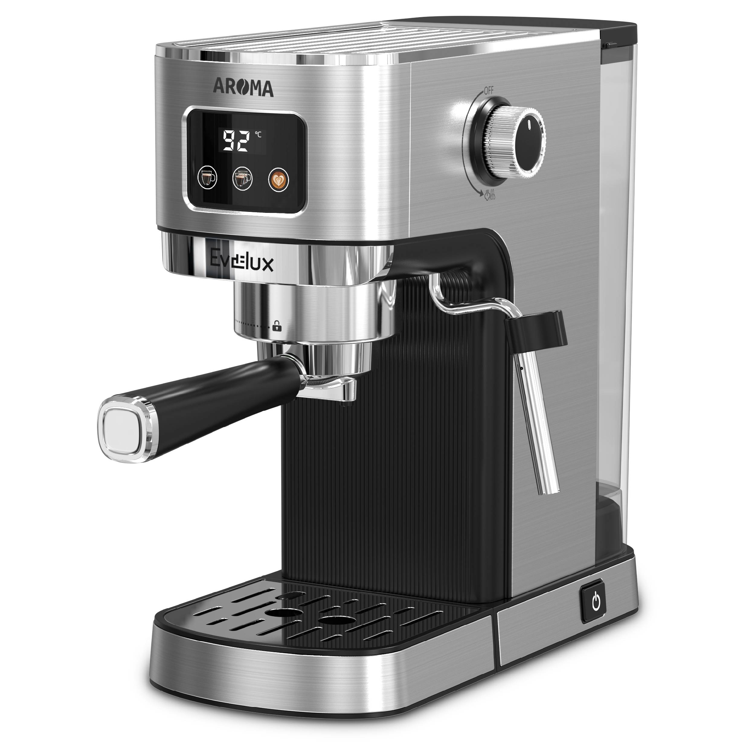 Рожковая кофеварка Evelux ECM 1009 Aroma серебристый, серый кофеварка smeg dcf02greu серый