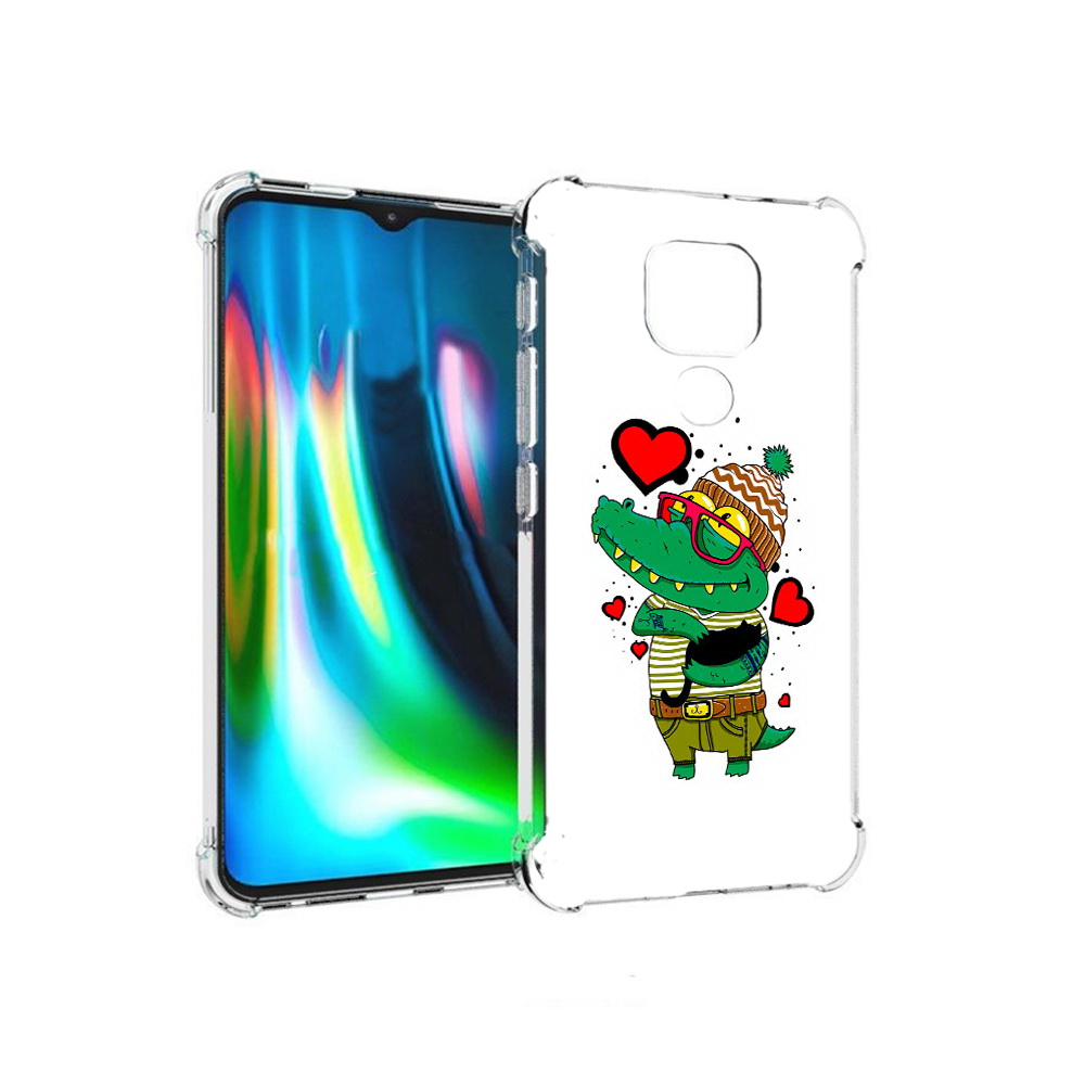 

Чехол MyPads Tocco для Motorola Moto E7 Plus Влюбленный крокодил (PT155921.339.48), Прозрачный, Tocco