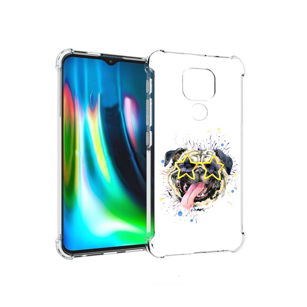 

Чехол MyPads Tocco для Motorola Moto E7 Plus мопс боксер (PT155921.339.482), Прозрачный, Tocco