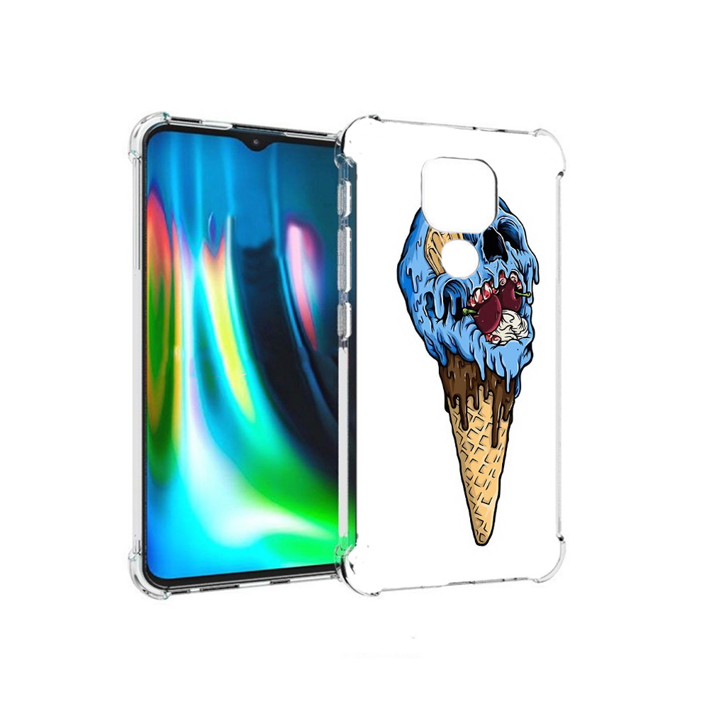

Чехол MyPads Tocco для Motorola Moto E7 Plus мороженное череп (PT155921.339.484), Прозрачный, Tocco