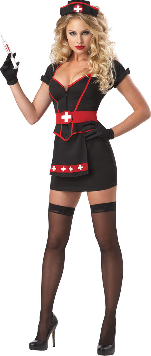 Купить K01168, Костюм карнавальный California Costumes Черная медсестра взрослый р.XS (40-42),