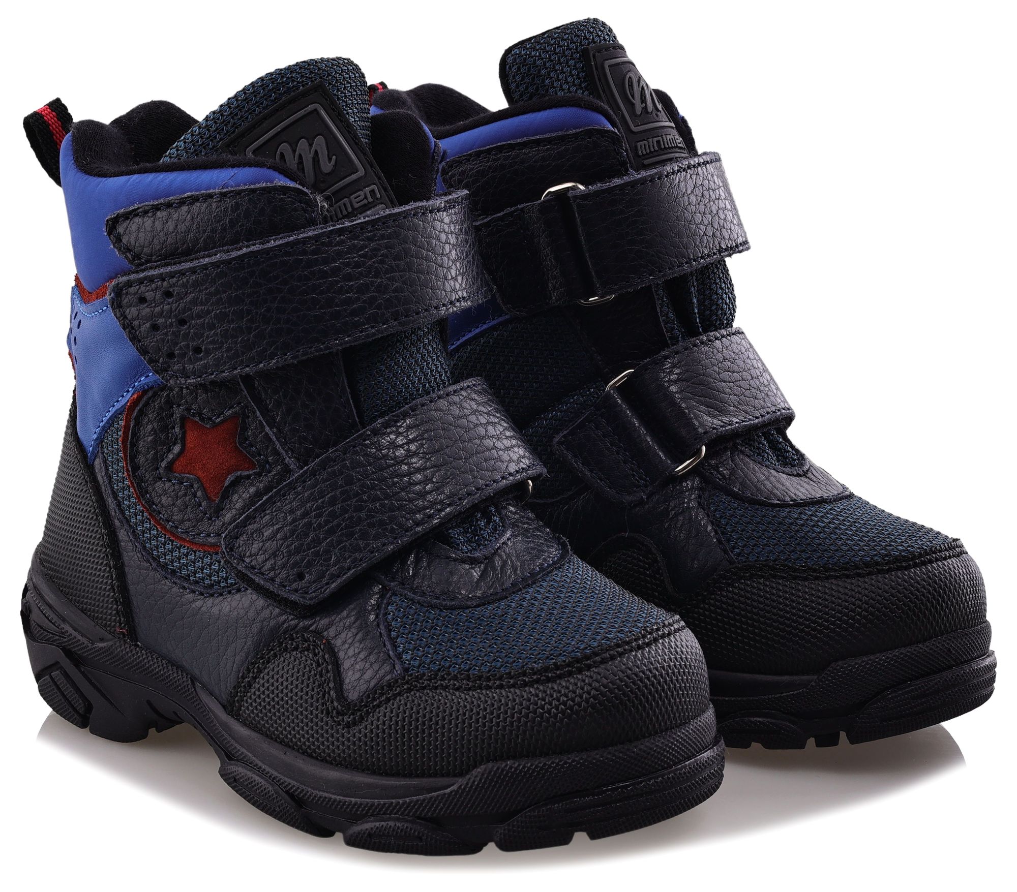 Ботинки Minimen для мальчиков, тёмно-синие, размер 24, 2658-52-23B-01 ботинки minimen для девочек сиреневые размер 30 2658 63 23b 04