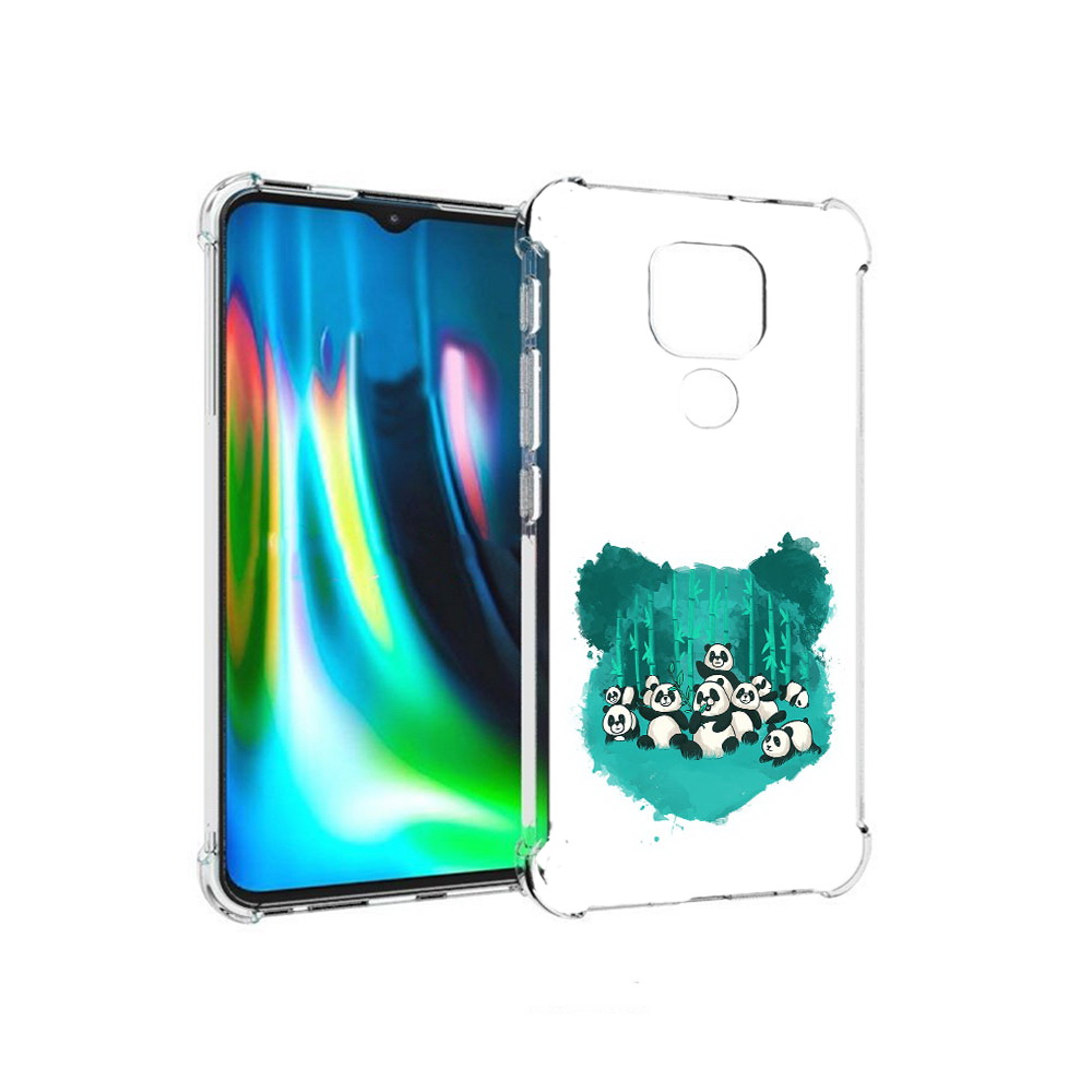 

Чехол MyPads Tocco для Motorola Moto E7 Plus нарисованные панды (PT155921.339.508), Прозрачный, Tocco