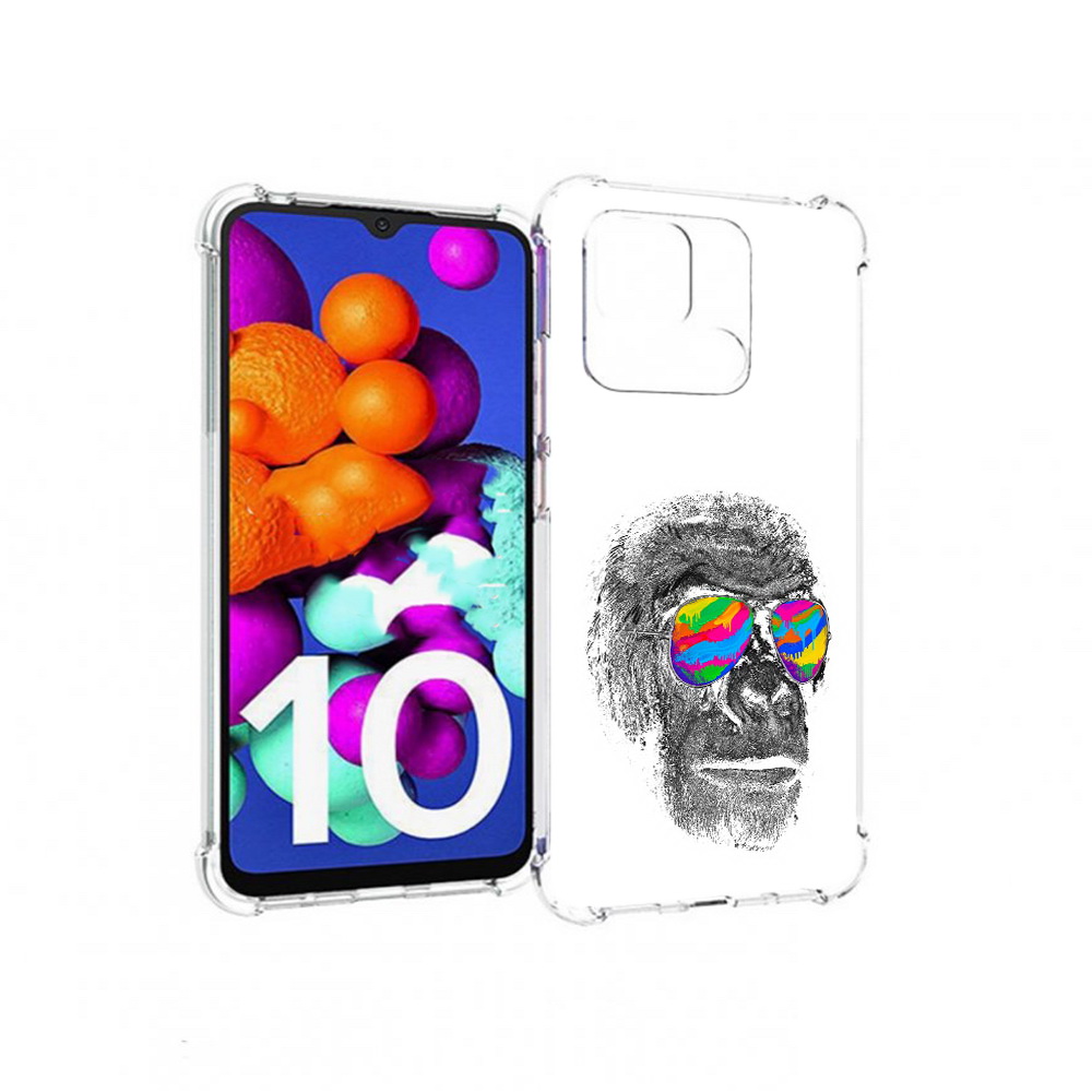

Чехол MyPads Tocco для Xiaomi Redmi 10C крутая обезьяна в очках, Прозрачный, Tocco