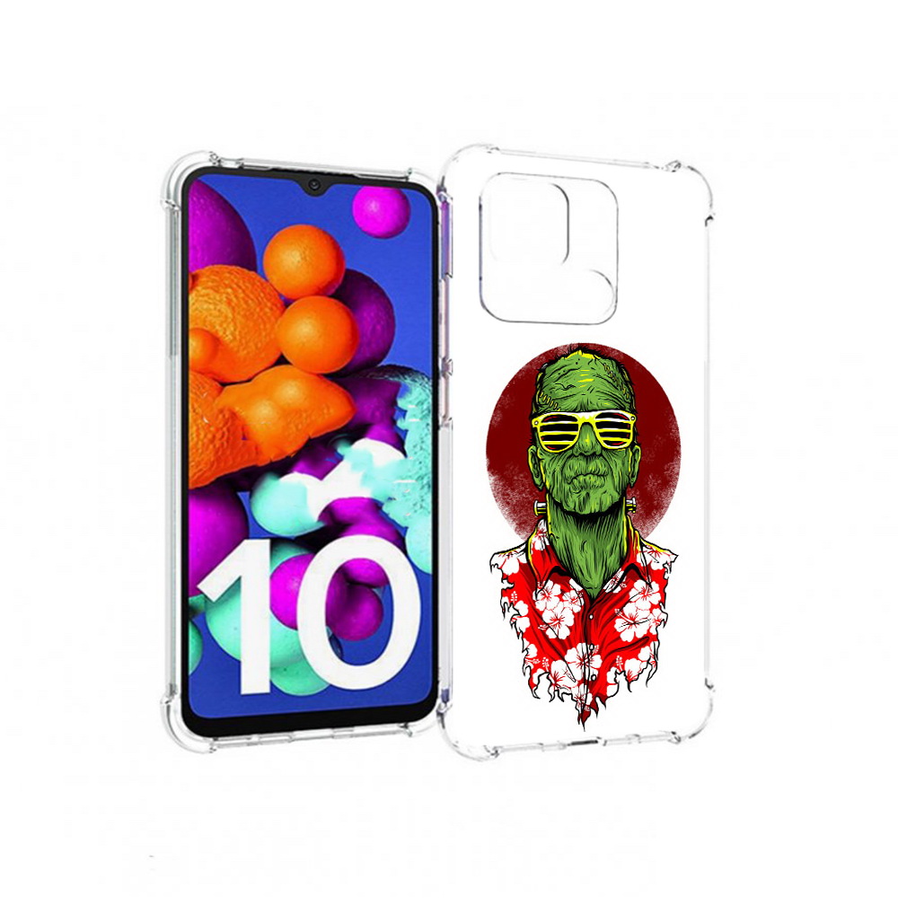 

Чехол MyPads Tocco для Xiaomi Redmi 10C крутой зеленый мужчина в очках, Прозрачный, Tocco