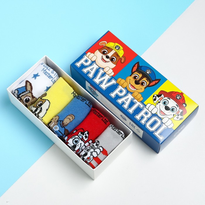 

KAFTAN Набор детских носков 5 пар "Boy", PAW PATROL, 16-18 см, Белый;желтый;синий;красный;серый, 000816451