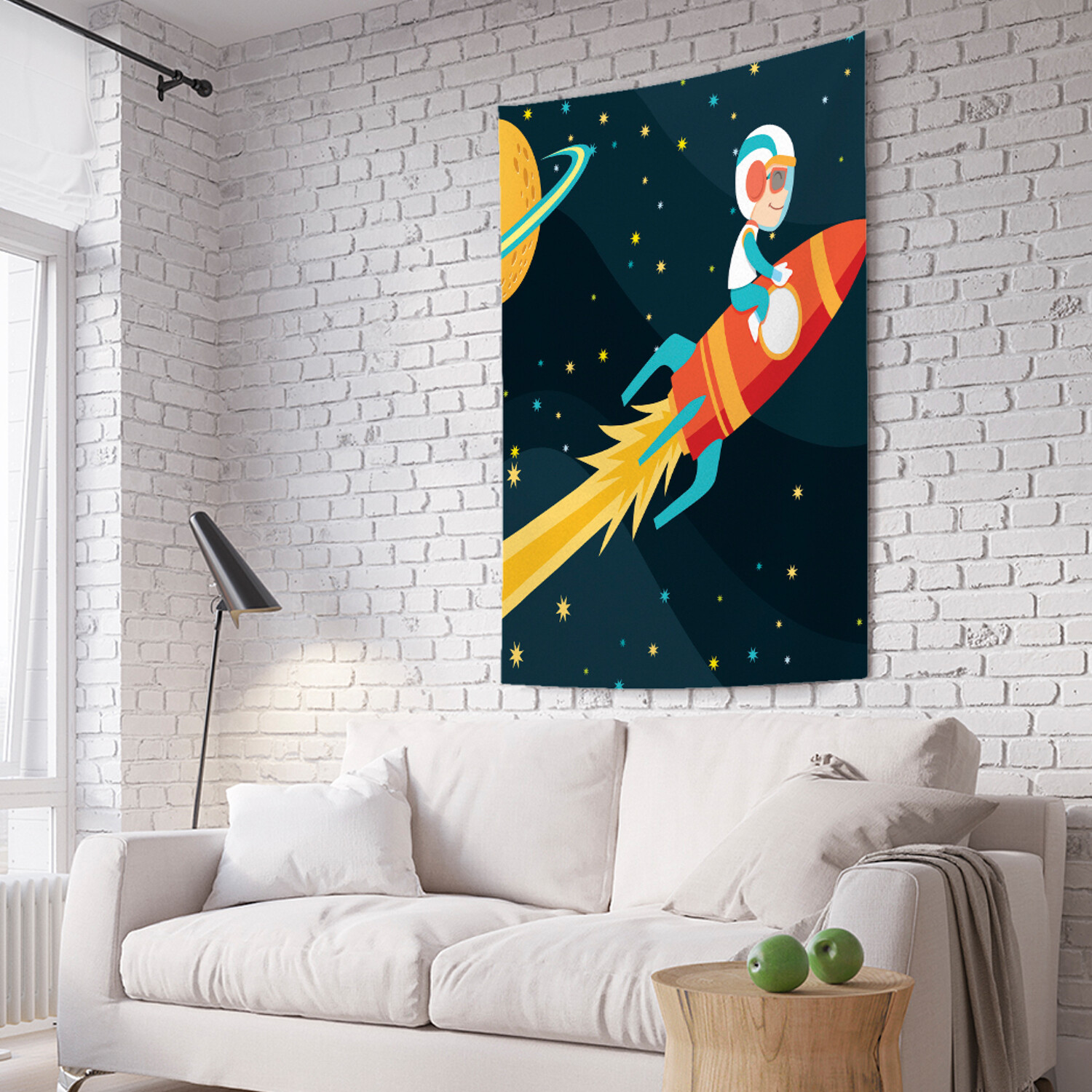

Вертикальное фотопанно на стену JoyArty Верхом на ракете 150x200 см, Верхом на ракете