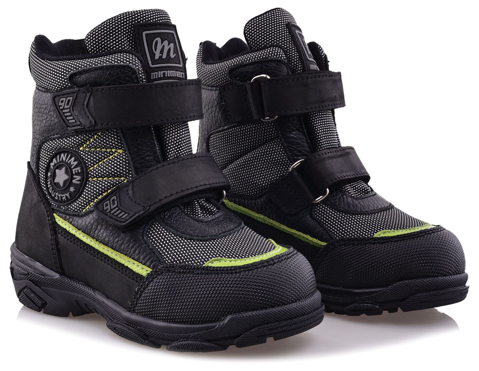 Ботинки Minimen для мальчиков, чёрные, размер 27, 2657-63-23B-02