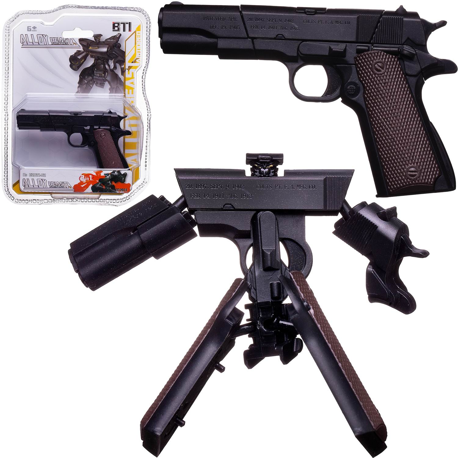 Пистолет игрушечный-трансформер Junfa черно-коричневый