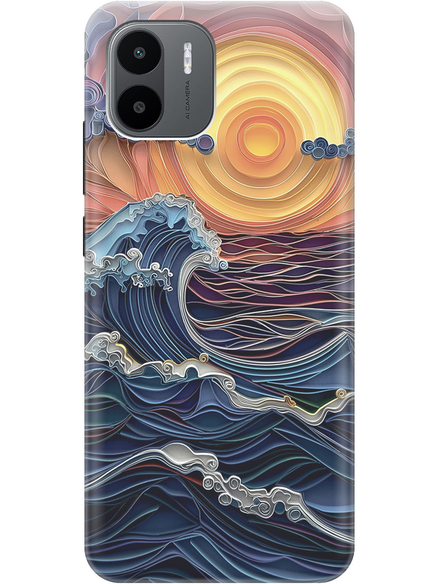 

Силиконовый чехол на Xiaomi Redmi A1 с принтом "Волны на закате", 762092010