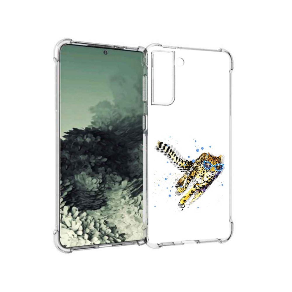 

Чехол MyPads Tocco для Samsung Galaxy S21+ гепард в очках (PT157355.533.287), Прозрачный, Tocco