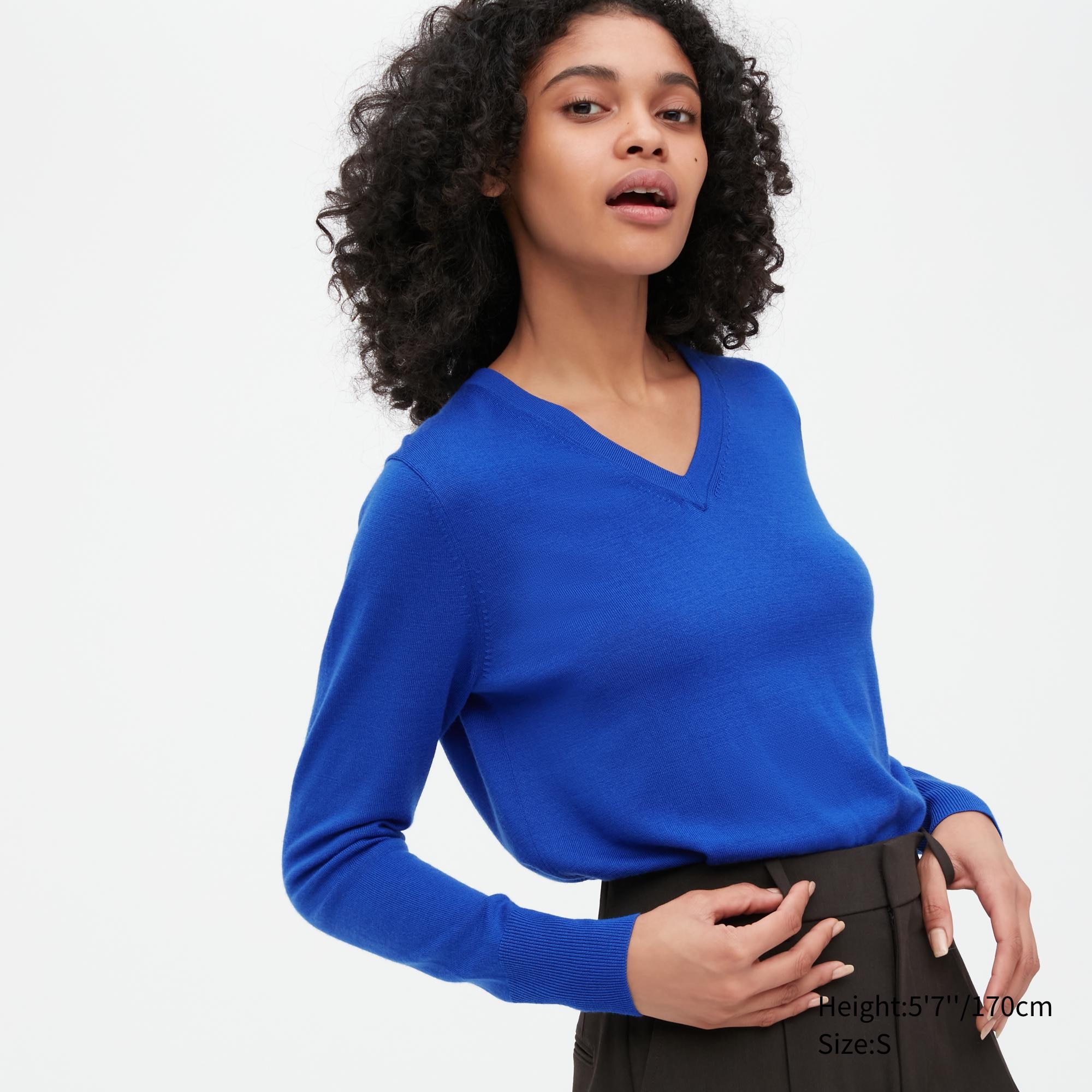 

Пуловер женский UNIQLO 450511COL65 синий L (доставка из-за рубежа), 450511COL65