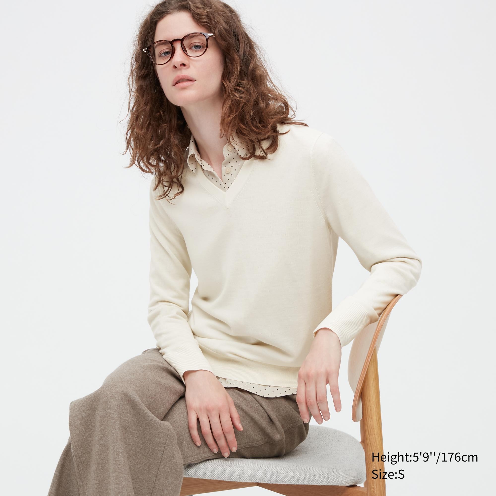

Пуловер женский UNIQLO 450511COL01 белый L (доставка из-за рубежа), 450511COL01