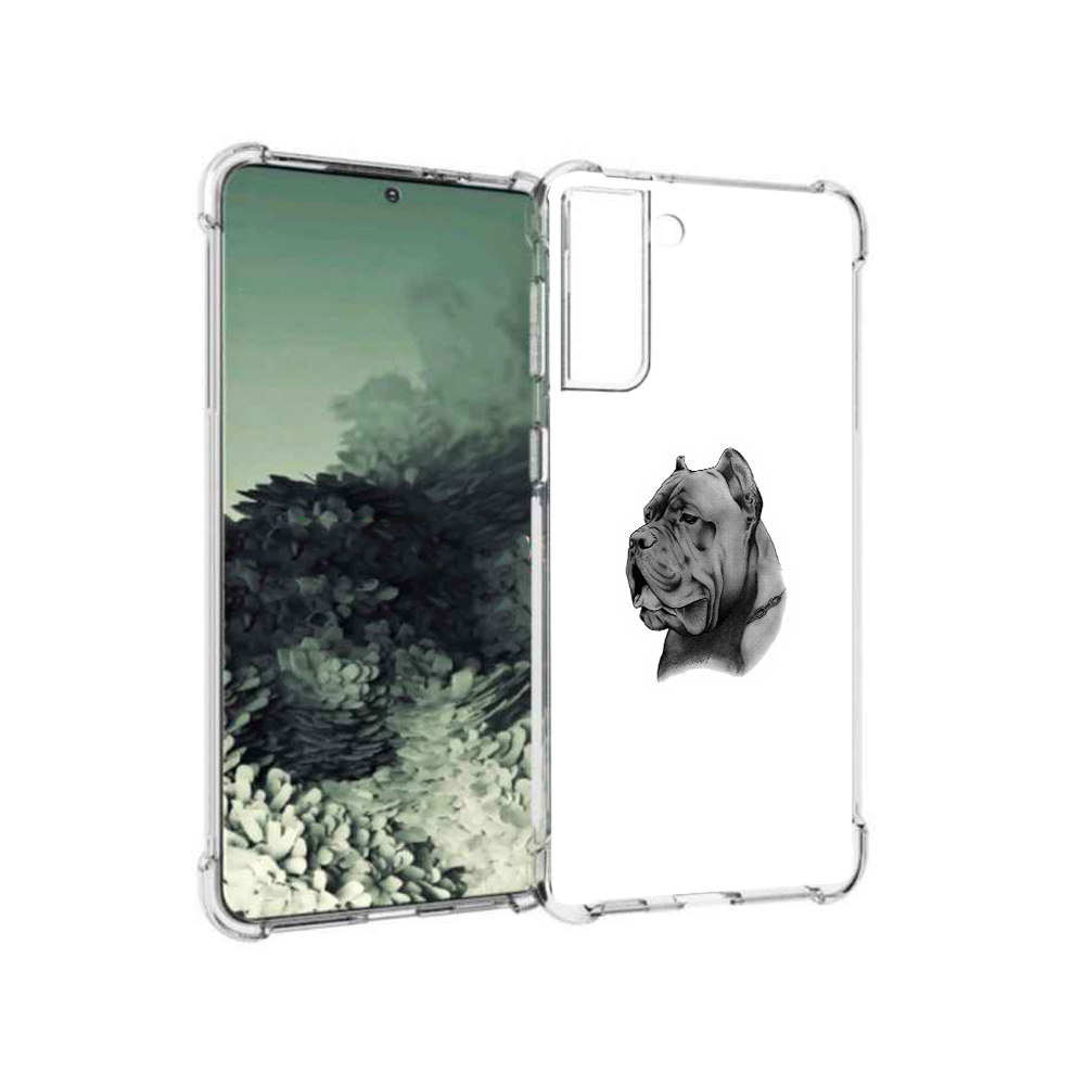 

Чехол MyPads Tocco для Samsung Galaxy S21+ грозный бульдог (PT157355.533.300), Прозрачный, Tocco