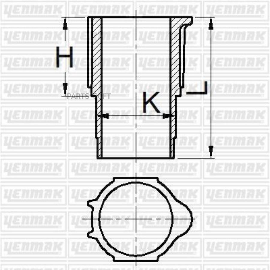 

YENMAK 86,00 mm Гильза K93,55, L166, H93,05, D0 1шт