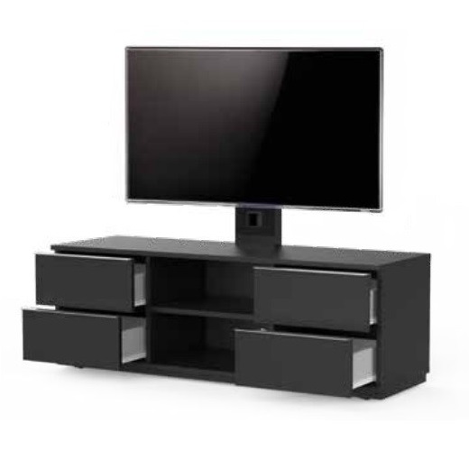 

Стойка под ТВ SONOROUS LBA 124 HBLK-BLK-GBLK, 120х39х115 см, чёрный глянец, LBA 124 HBLK-BLK-GBLK