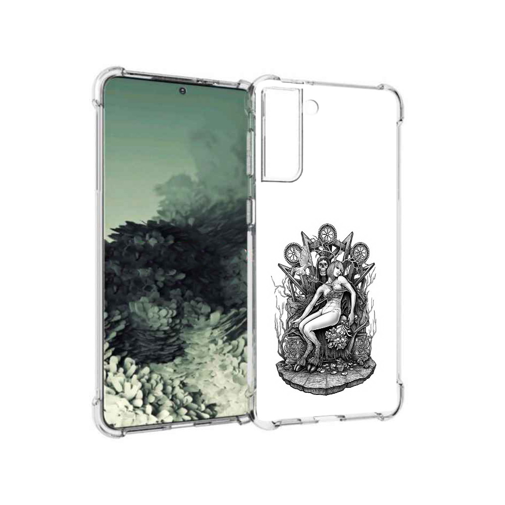 

Чехол MyPads Tocco для Samsung Galaxy S21+ девушка на троне (PT157355.533.309), Прозрачный, Tocco