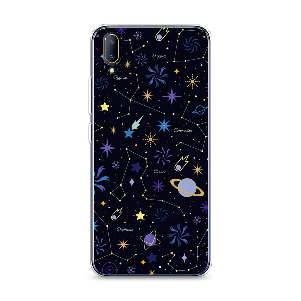 

Чехол на Vivo V11 "Цветной космос", Желтый, 260850-2