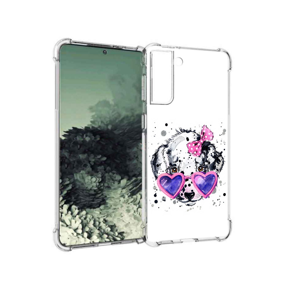 

Чехол MyPads Tocco для Samsung Galaxy S21+ долматинец в очках (PT157355.533.337), Прозрачный, Tocco
