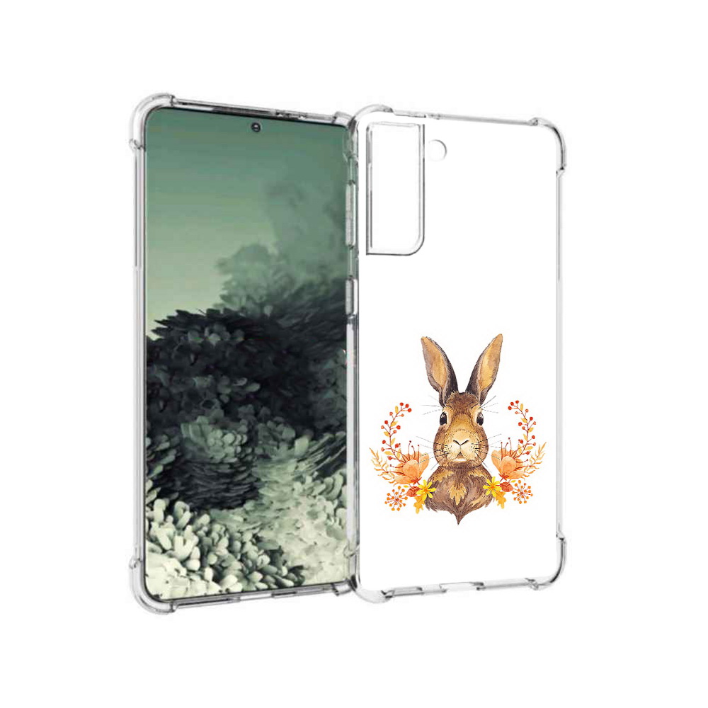 

Чехол MyPads Tocco для Samsung Galaxy S21+ зайка в цветах (PT157355.533.349), Прозрачный, Tocco