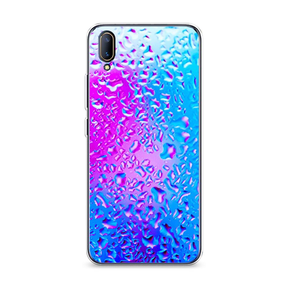 

Чехол на Vivo V11 "Капли на стекле", Голубой;розовый, 260850-3