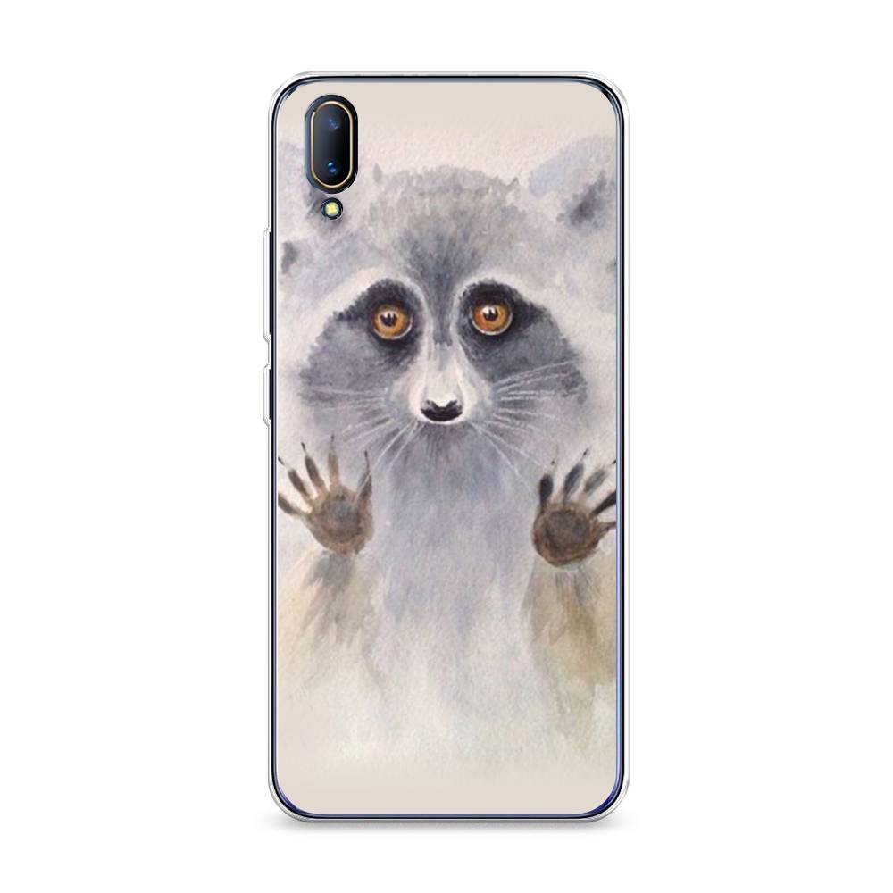 

Чехол на Vivo V11 "Енот за стеклом", Бежевый;серый, 260850-4