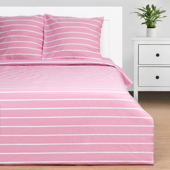 фото Постельное бельё этель 1.5сп pink stripes 143х215см, 150х214см, 70х70см-2 шт, 100% хлопок,