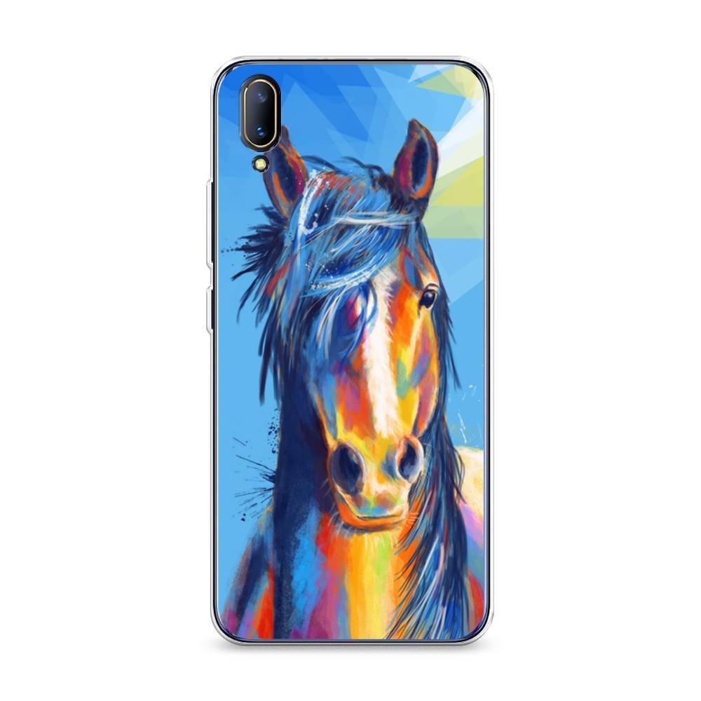 

Чехол на Vivo V11 "Лошадь арт 3", Голубой;желтый;синий, 260850-1