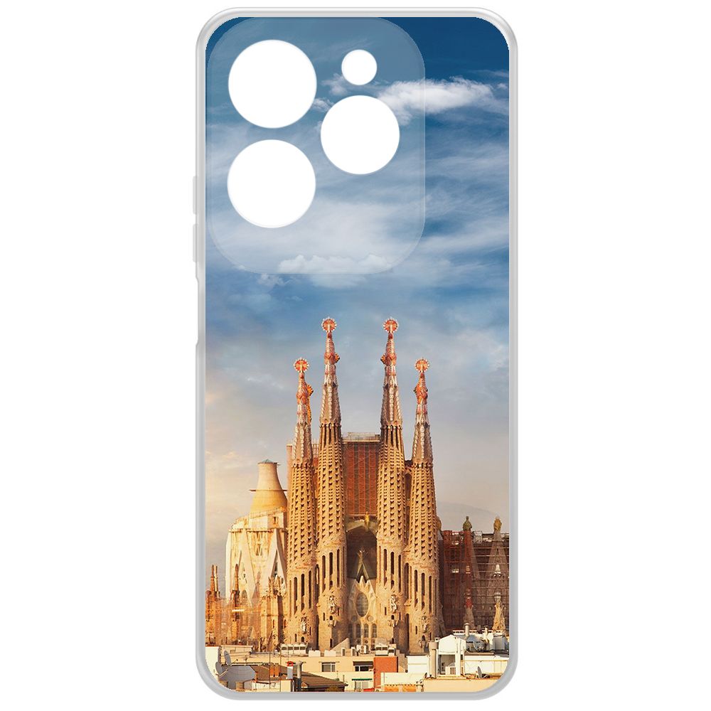 Чехол-накладка Krutoff Clear Case Испания, Саграда Фамилия для Infinix Hot 40 Pro
