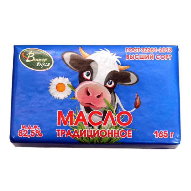 

Сливочное масло Вектор вкуса Традиционное 82,5% 165 г
