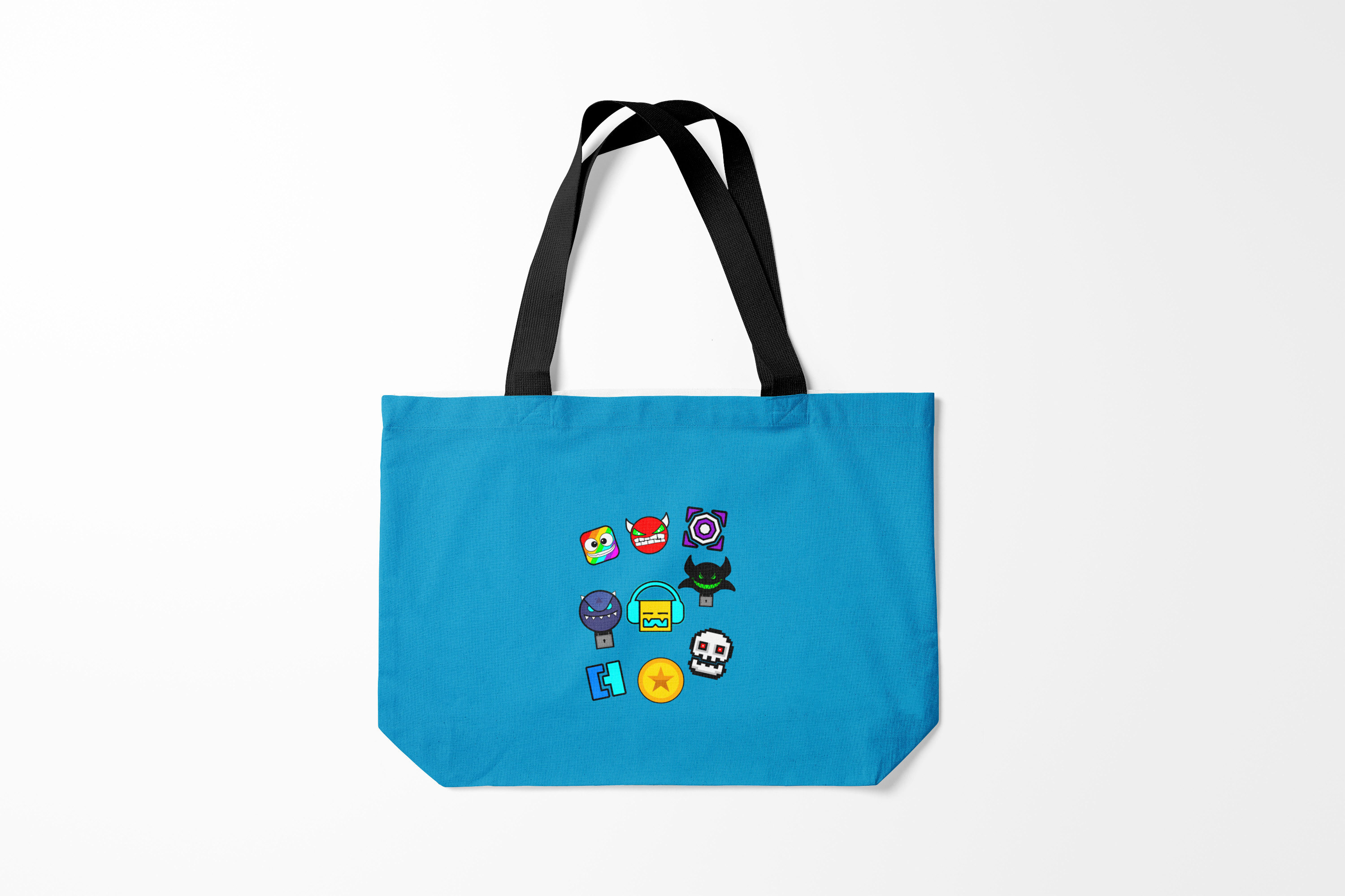 

Сумка шoппер унисекс Burnettie Geometry Dash Icons, голубой, Geometry Dash Icons