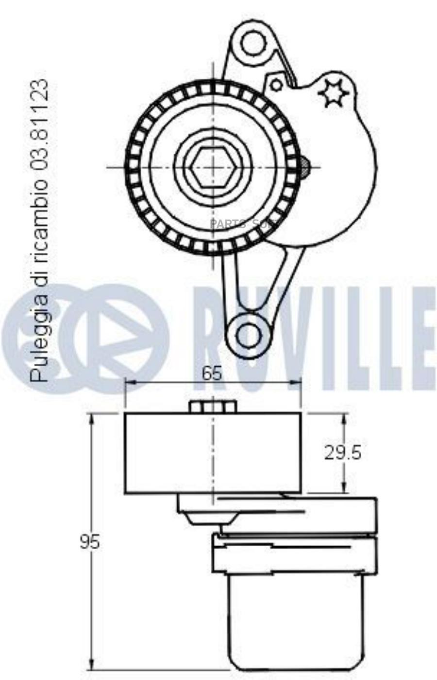 

Натяжитель Ремня Приводного Renault Espace/Laguna/Trafic 2.0d/2.2d 05- Ruville арт. 541812