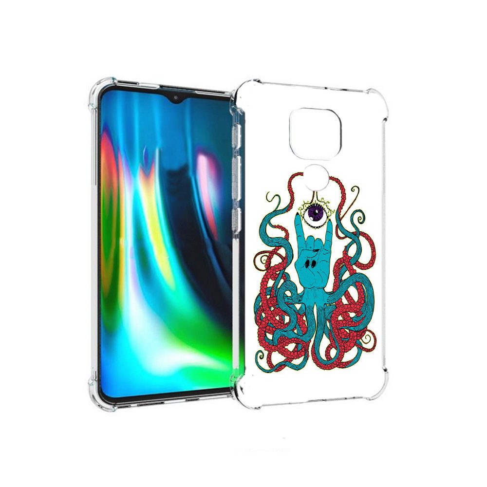 

Чехол MyPads Tocco для Motorola Moto E7 Plus осьминог-рука абстракция (PT155921.339.530), Прозрачный, Tocco
