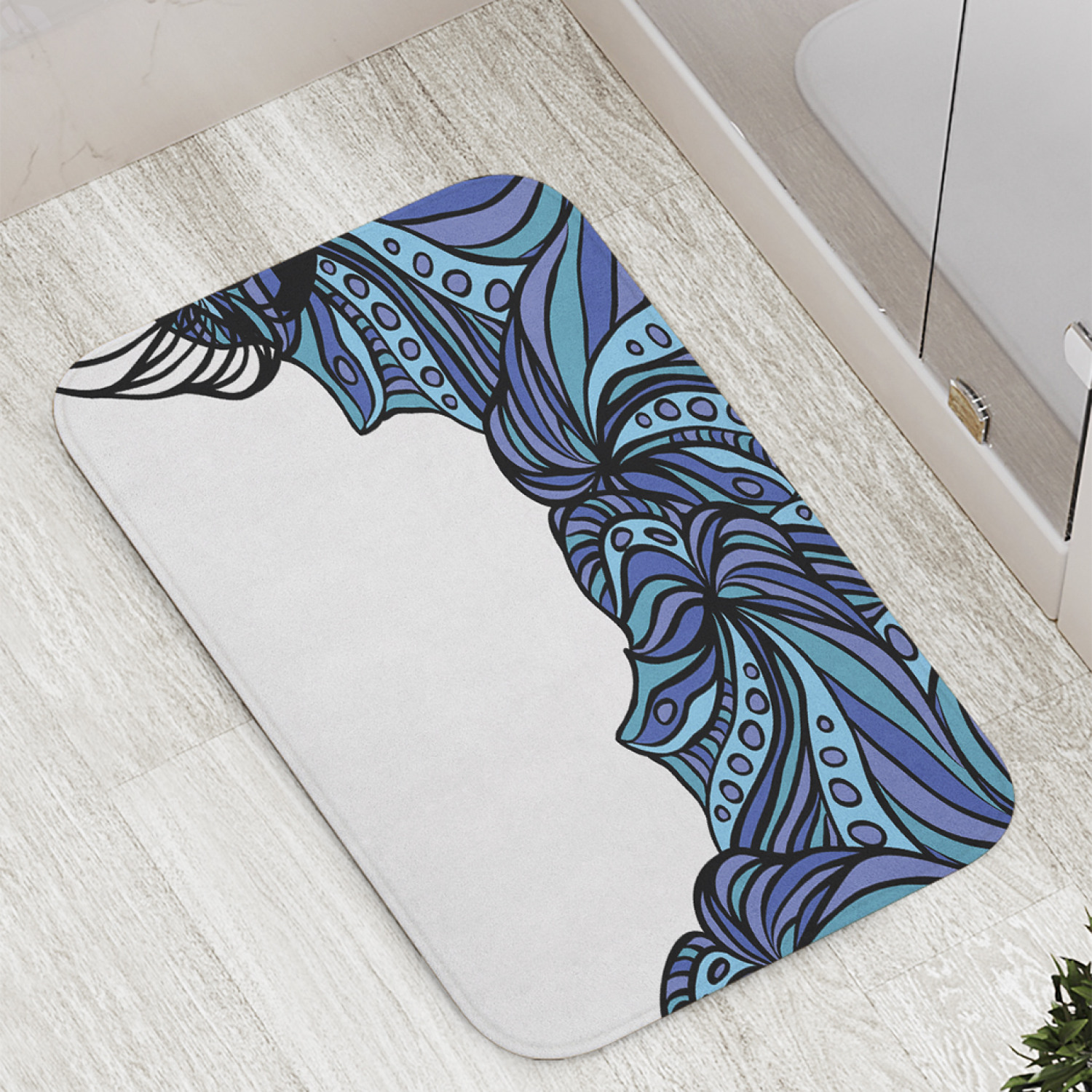 

Коврик противоскользящий JoyArty "Занавес дудл" для ванной, сауны, бассейна, 77х52 см, Занавес дудл