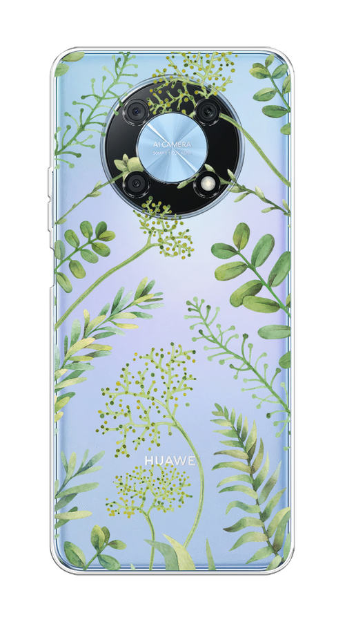 

Чехол на Huawei Nova Y90 "Green Leaves", Зеленый;прозрачный, 6109350-1