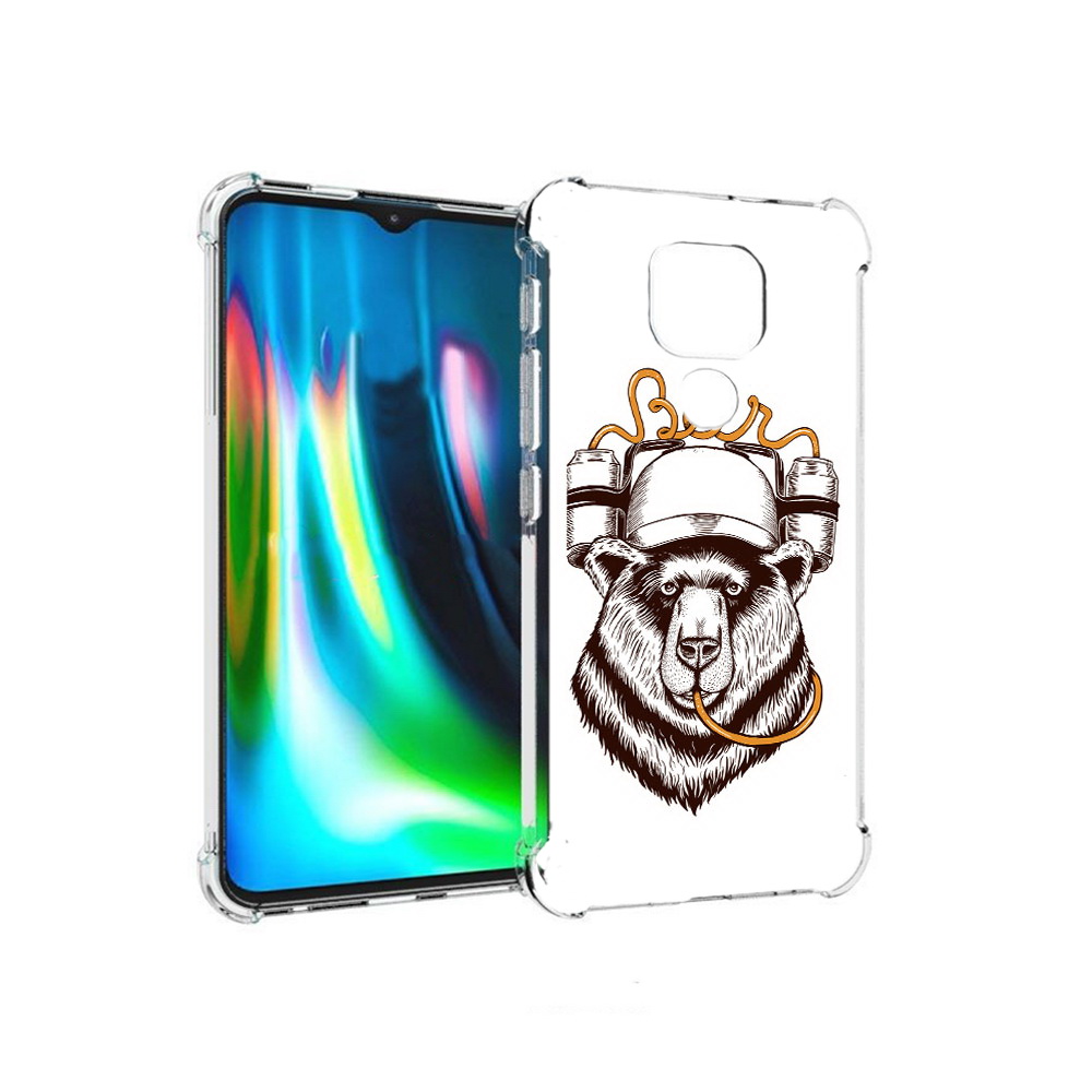 

Чехол MyPads Tocco для Motorola Moto E7 Plus пивной медведь (PT155921.339.538), Прозрачный, Tocco
