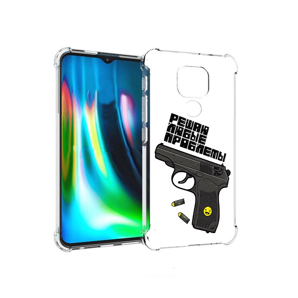 

Чехол MyPads Tocco для Motorola Moto E7 Plus пистолет против проблем (PT155921.339.542), Прозрачный, Tocco