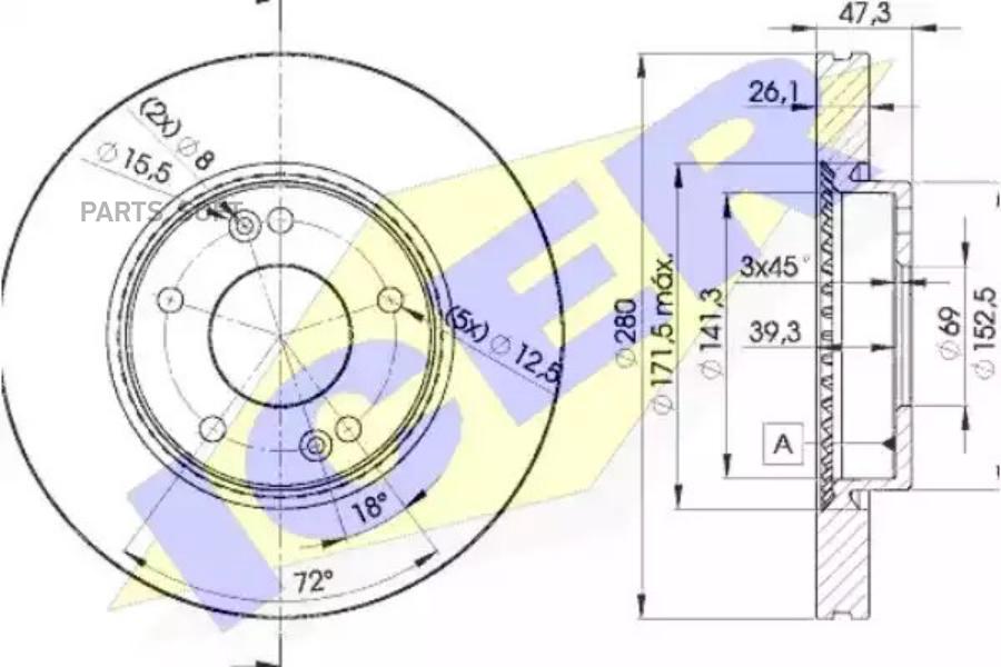 Диск Тормозной Передний Hyundai Tucson/Sonata/Elantra Icer 78bd5171-2 Icer арт. 78BD5171-2