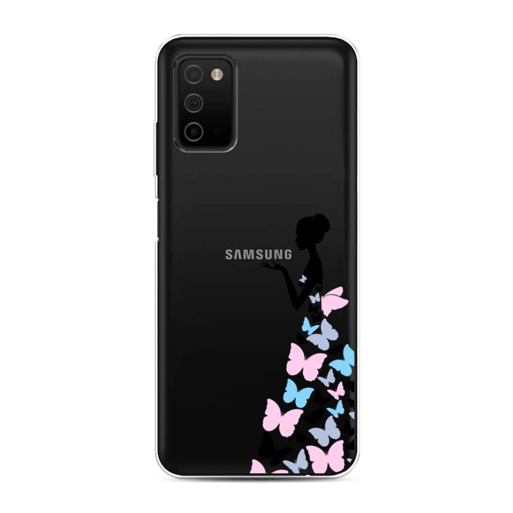 фото Силиконовый чехол "платье из бабочек" на samsung galaxy a03s awog