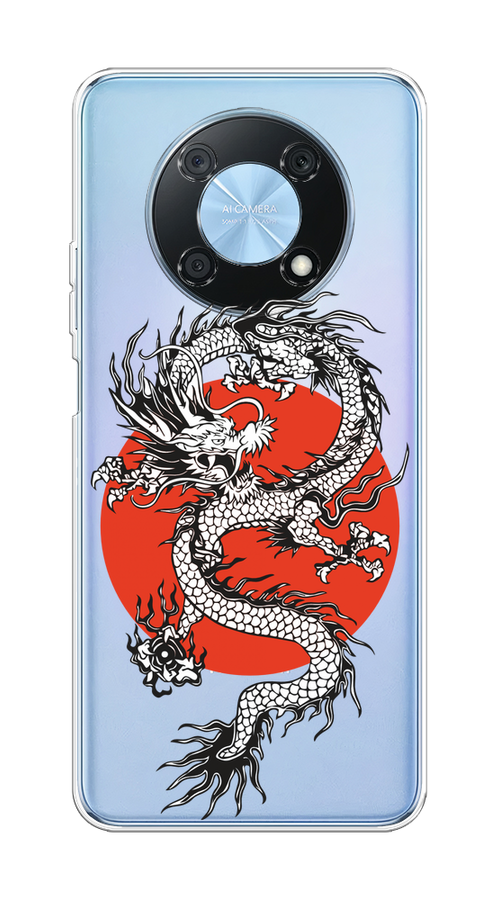

Чехол на Huawei Nova Y90 "Восходящий дракон", Белый;черный;красный, 6109350-1
