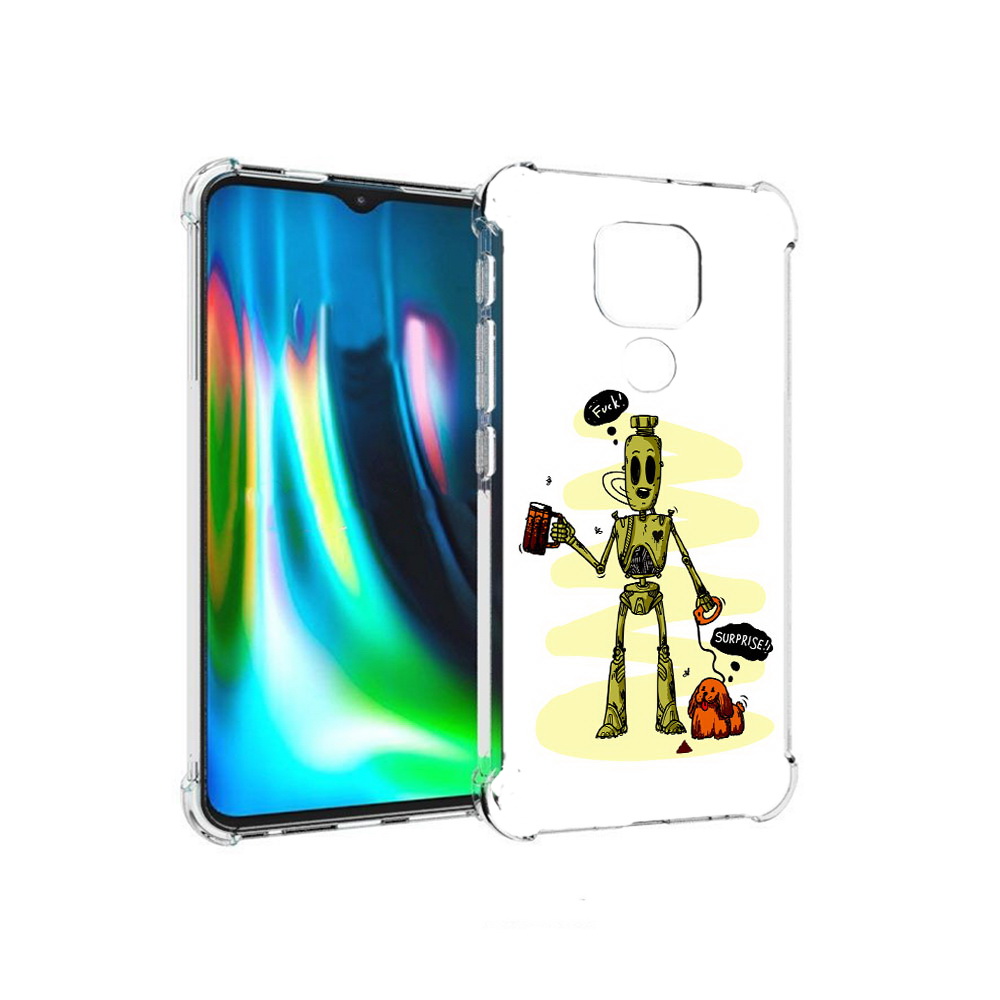 

Чехол MyPads Tocco для Motorola Moto E7 Plus прикольный робот (PT155921.339.557), Прозрачный, Tocco