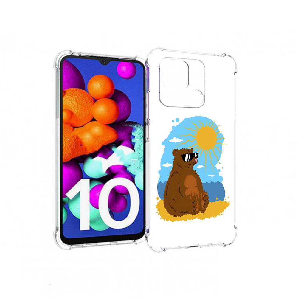 

Чехол MyPads Tocco для Xiaomi Redmi 10C медведь на чиле, Прозрачный, Tocco