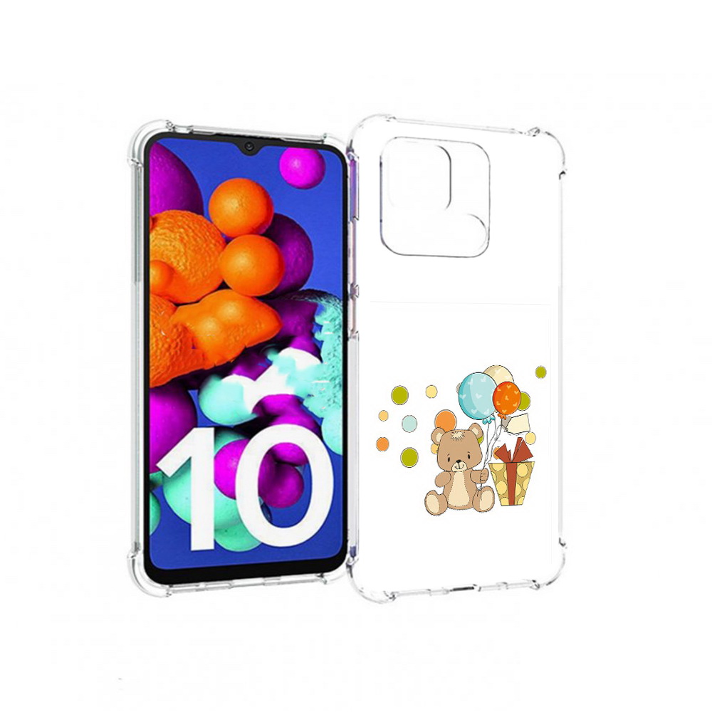 

Чехол MyPads Tocco для Xiaomi Redmi 10C медвеженок с подарком, Прозрачный, Tocco